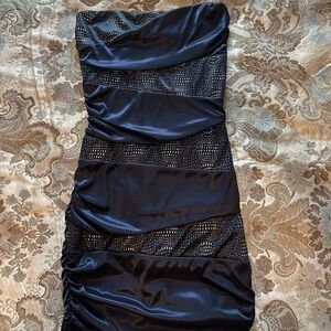Juniors Strapless Dress with Sequins